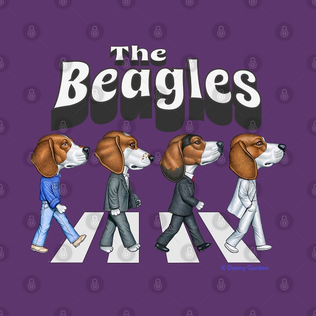 Classic street crossing by Beagles Dogs on a tee The Beagles by Danny Gordon Art