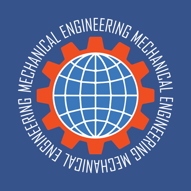 Discover mechanical engineering, gear logo, globe, text engineer - Mechanical Engineering - T-Shirt