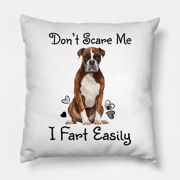 Don't Scare Me I Fart Easily Funny Farting Saying - Funny Farter Joke Vintage Pillow by WilliamHoraceBatezell