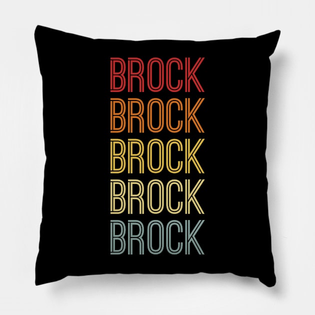 Brock Name Vintage Retro Gift Named Brock Pillow by CoolDesignsDz