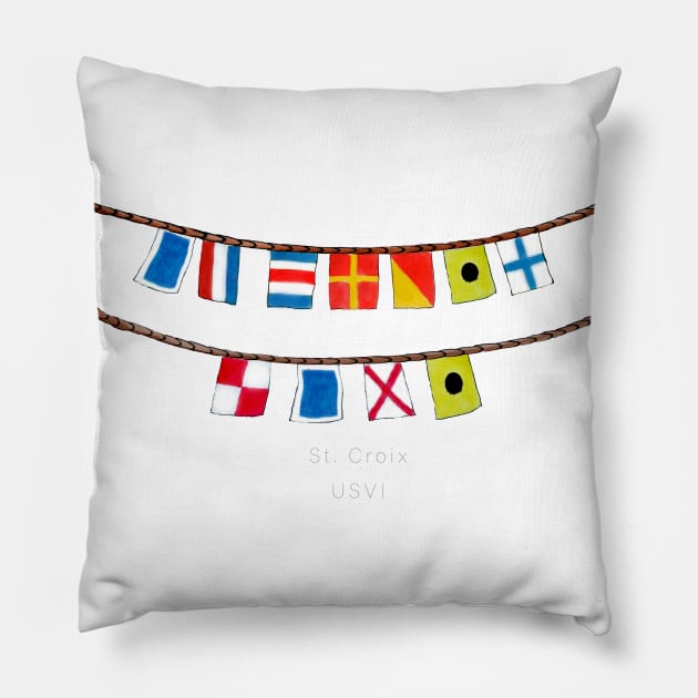 St Croix Nautical Flags Pillow by colleendavis72