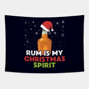 Rum Is My Christmas Spirit Funny Rum Lovers Christmas Drink Tapestry