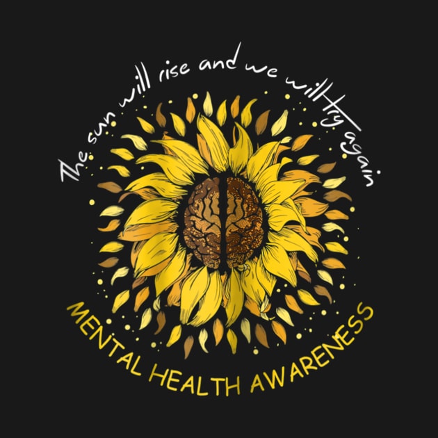 Mental Health Awareness Sunflower Suicide Prevention by Barnard