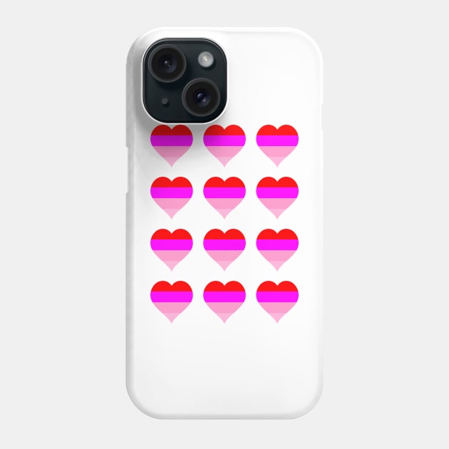 Red Pink Heart Shapes Phone Case by nileshkikuchise