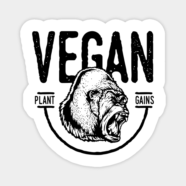 Vintage Vegan Gym Gorilla Magnet by rudeandcute