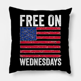 Biden campaign trolls Trump with FREE ON WEDNESDAYS usa flag Pillow