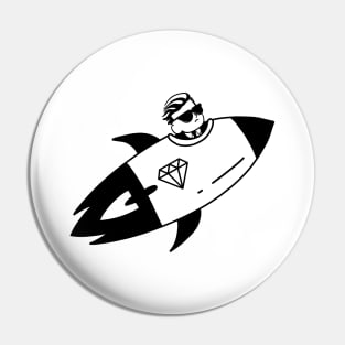 To the Moon - Diamond Rocket Wallstreetbets Pin