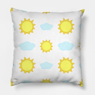 Sun and Clouds Pattern Pillow