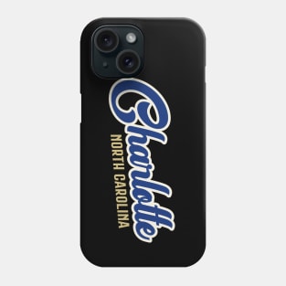 Charlotte North Carolina NC Classic Athletic Script Dark Blue Phone Case