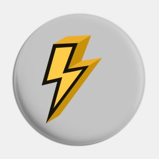 Mustard Yellow Gold Lightning Bolt 3D Pin