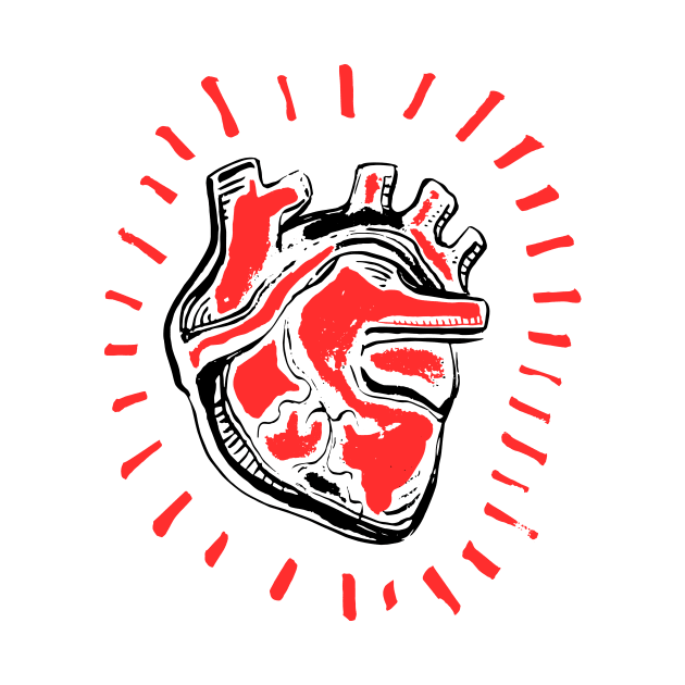 Human heart ink hand drawn illustration by bernardojbp