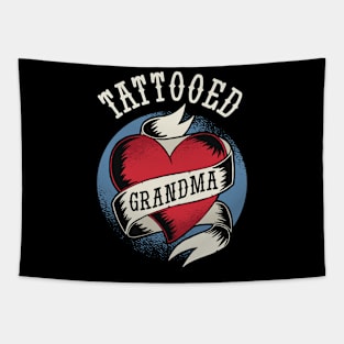 Tattooed Grandma Funny Tattoo Gift Tapestry