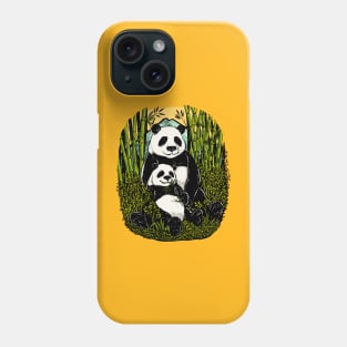 cute panda eating bamboo Phone Case