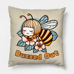 Tired bee Pillow