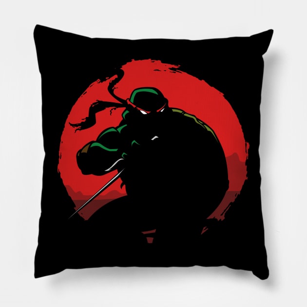 Red Ninja Pillow by Son Dela Cruz