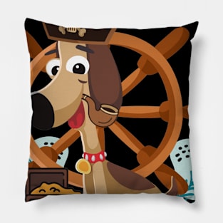 dog sailor pirate captain treasure gold Pillow