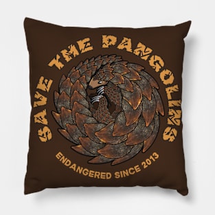 Save The Pangolins Endangered Since 2013 Pillow