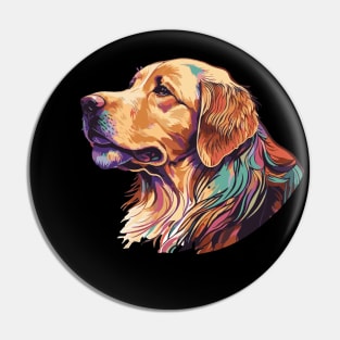 Golden Retriever Dog Art Pin