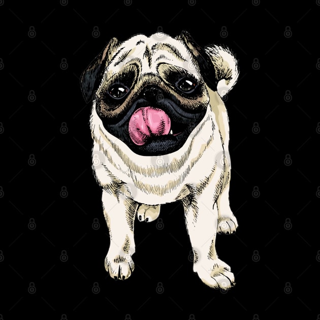 Snazzy Snouts Pug Swagger, Tee Trend for Doggy Admirers by Merle Huisman