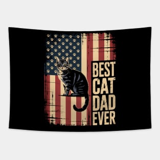 American Flag Best British Shorthair Cat Dad Ever Tapestry