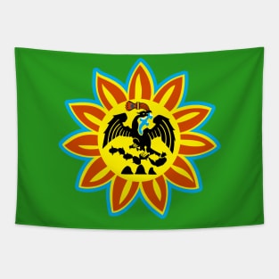 Mexica Flag Aztec Eagle Snake Sun - Original Mexican Flag Tapestry