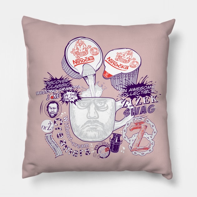 Zizek's Without-cream Creamer Pillow by Sub-Zero Shirt Art