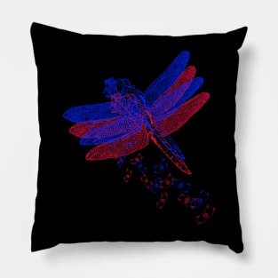 Trippy Psychedelic Dragonfly Pillow