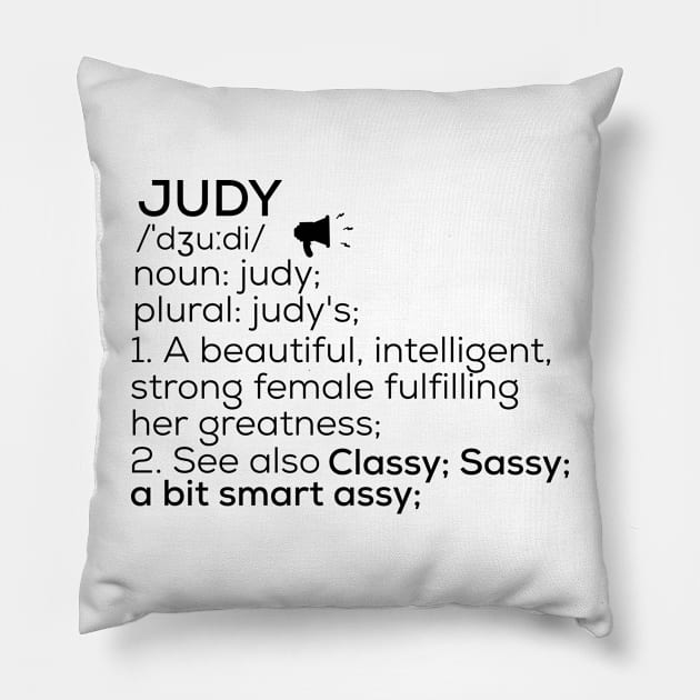 Judy Name Definition Judy Female Name Pillow by TeeLogic