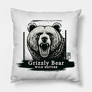 Grizzly Bear - WILD NATURE - GRIZZLY -14 Pillow