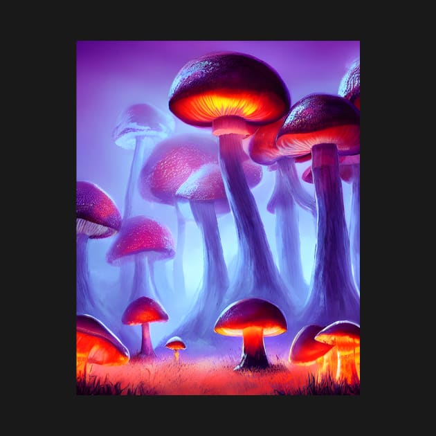 Trippy Glowing Magic Mushroom Forest by ichewsyou