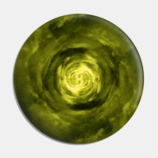 Yellow Wormhole in Space Pin