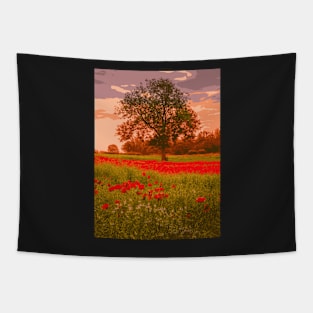 Red Poppy Spot - Landscape Tapestry