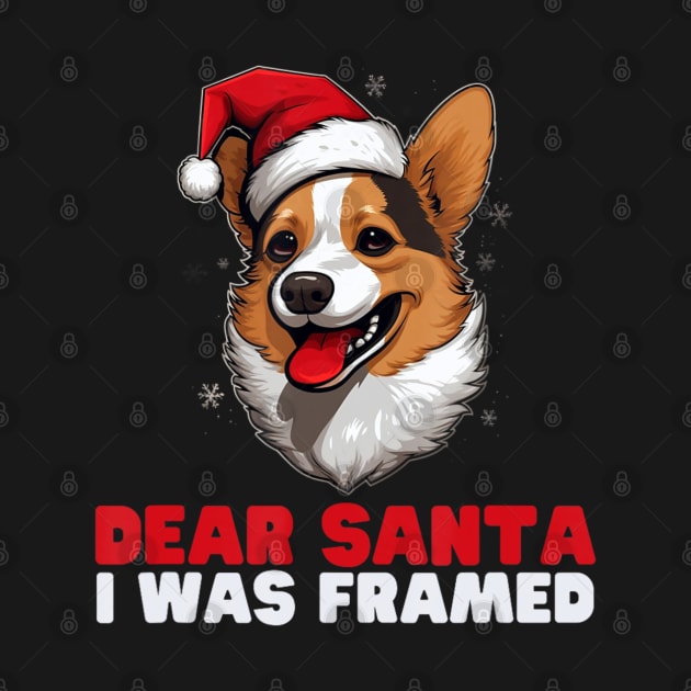 Dear Santa I Was Framed Corgi Christmas Pajamas Xmas by Mitsue Kersting