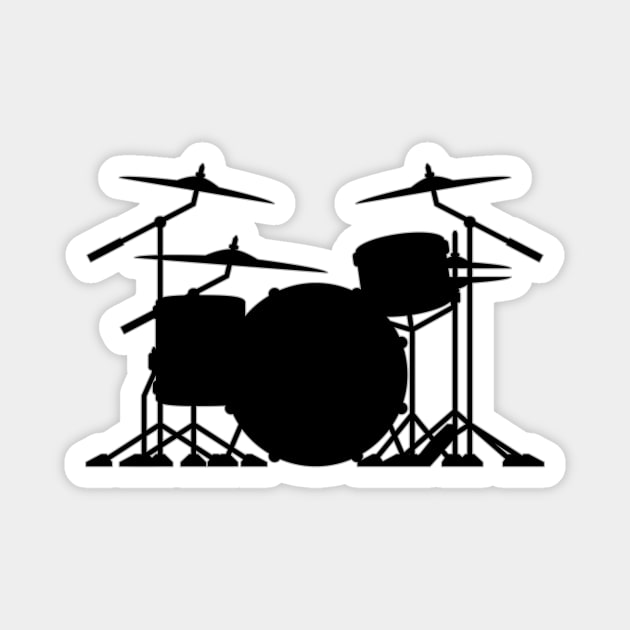 Drum set silhouette illustration Magnet by hobrath