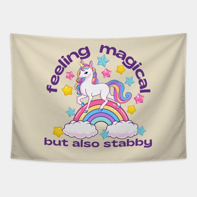 Feeling magical but also stabby Tapestry by Jane Winter