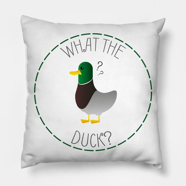 What the Duck? Pillow by ryanslatergraphics