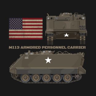 M113 Armored Personnel Carrier Patriotic Army Vintage American Flag Gift T-Shirt