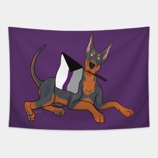 Pride Doggos: Demisexual Doberman Pinscher Tapestry