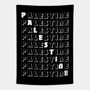 Palestine Name Pattern English Solidarity Palestinian Freedom Support Design - Wht Tapestry