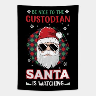 Christmas Be Nice Santa Is Watching Tapestry