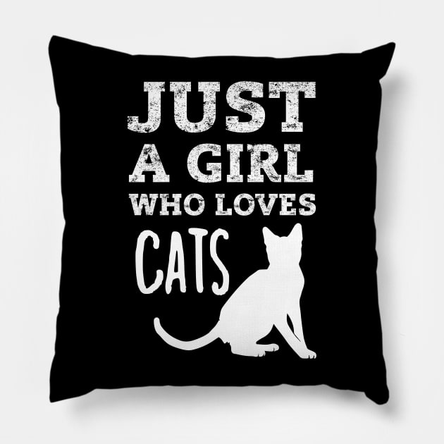 Just A Girl Who Loves Cats Pillow by Crazy Shirts For All