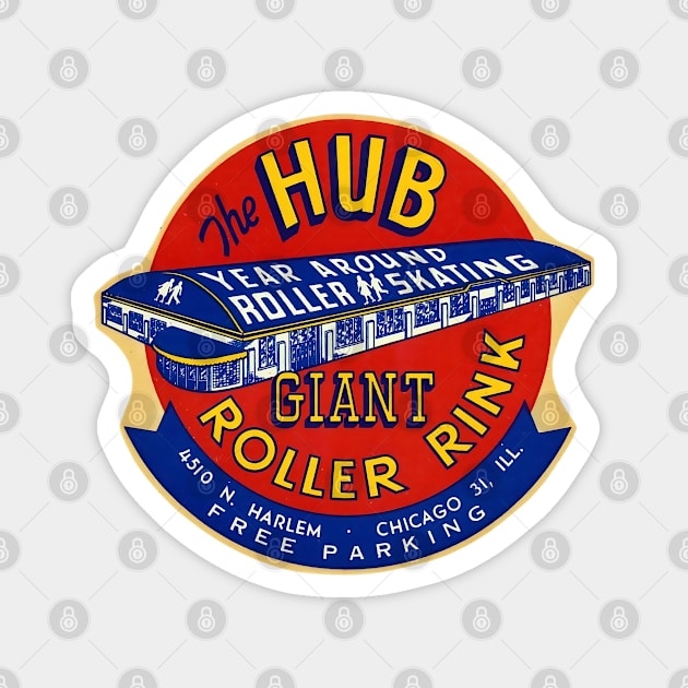 Vintage Roller Skating Chicago Magnet by Timeless Chaos