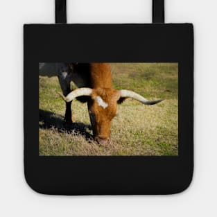 Longhorn Cow In Pasture Tote