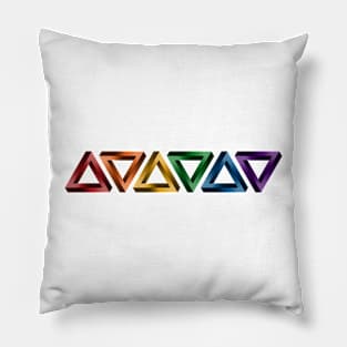 LGBTQ Rainbow pride twisted triangles optical illusions Pillow