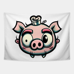 Crazy cartoon oink Tapestry