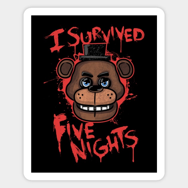 I SURVIVED 5 NIGHTS AT FREDDY'S STICKER ~FIVE NIGHTS AT FREDDY'S~ FREE SHIP