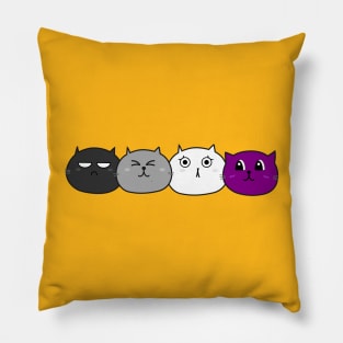 Asexual Pride Kawaii Cats Shirt Pillow