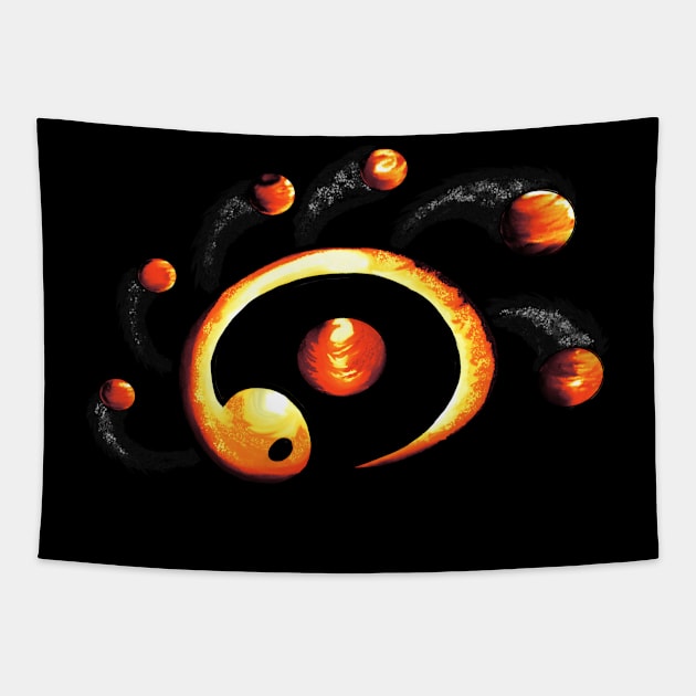 ZenYami: Celestial Orbit (Gold) Tapestry by ZenYamiDesign