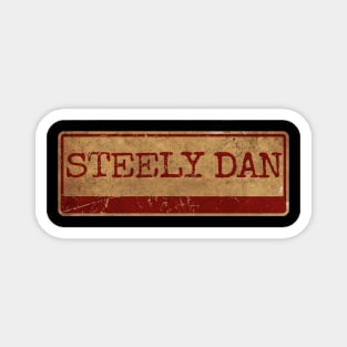 Aliska text red gold retro Steely Dan Magnet