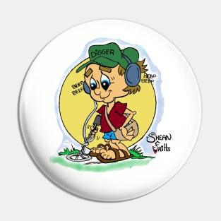 Fritts Cartoons "Metal Detector Digger" Pin